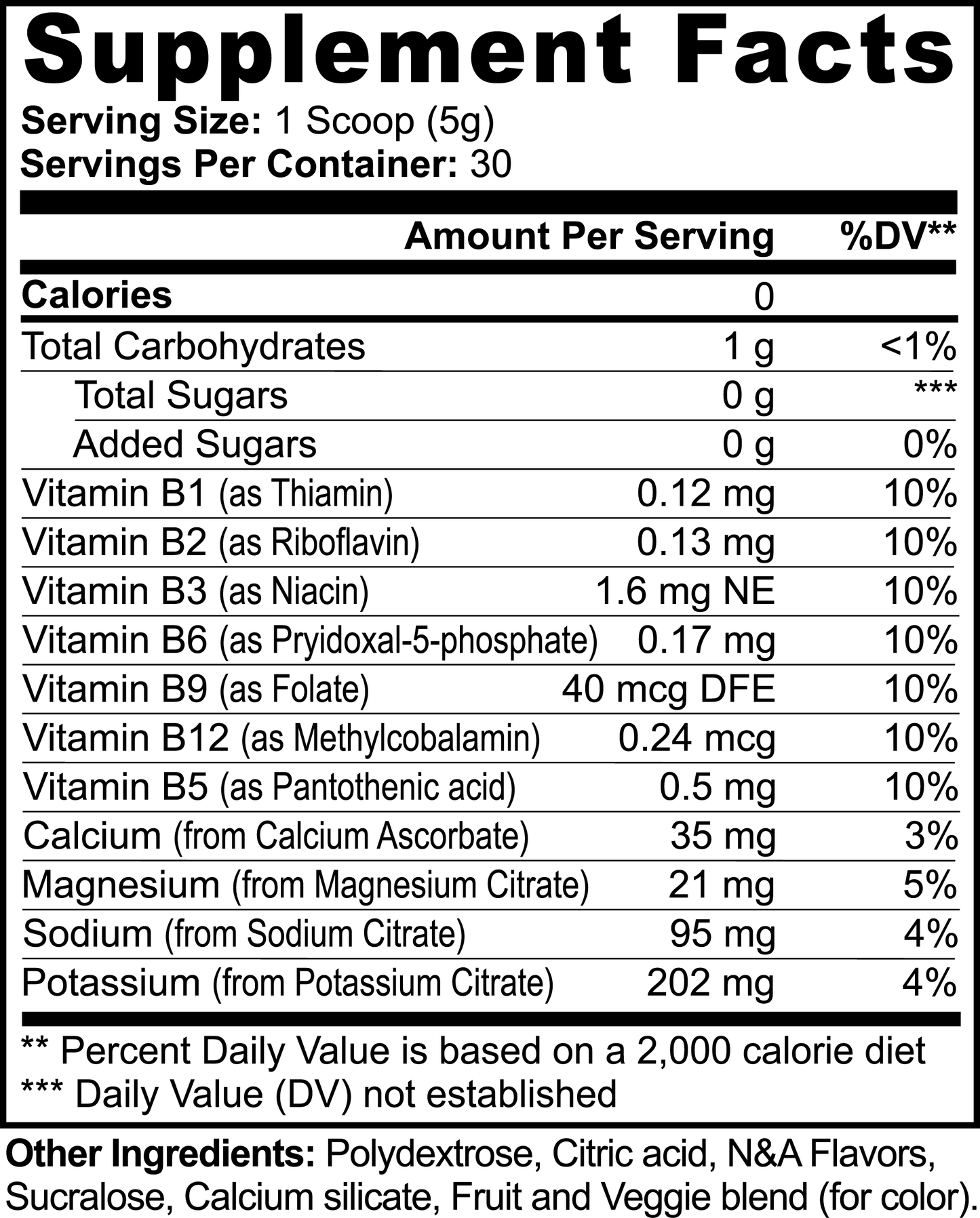 Sugar Free Electrolytes